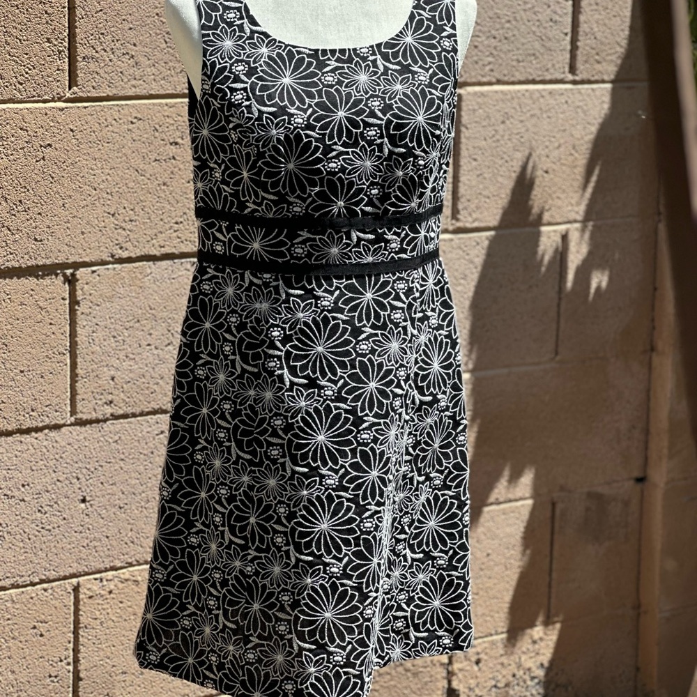 Talbots Black and White Sheath Mini Dress